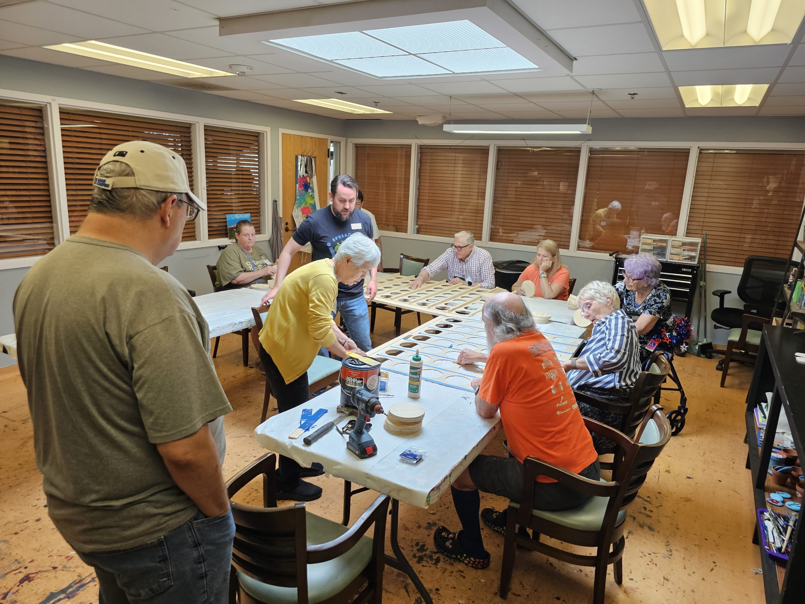 experienced woodworker connects older adults with dementia as a volunteer for Oakwood Creative Care