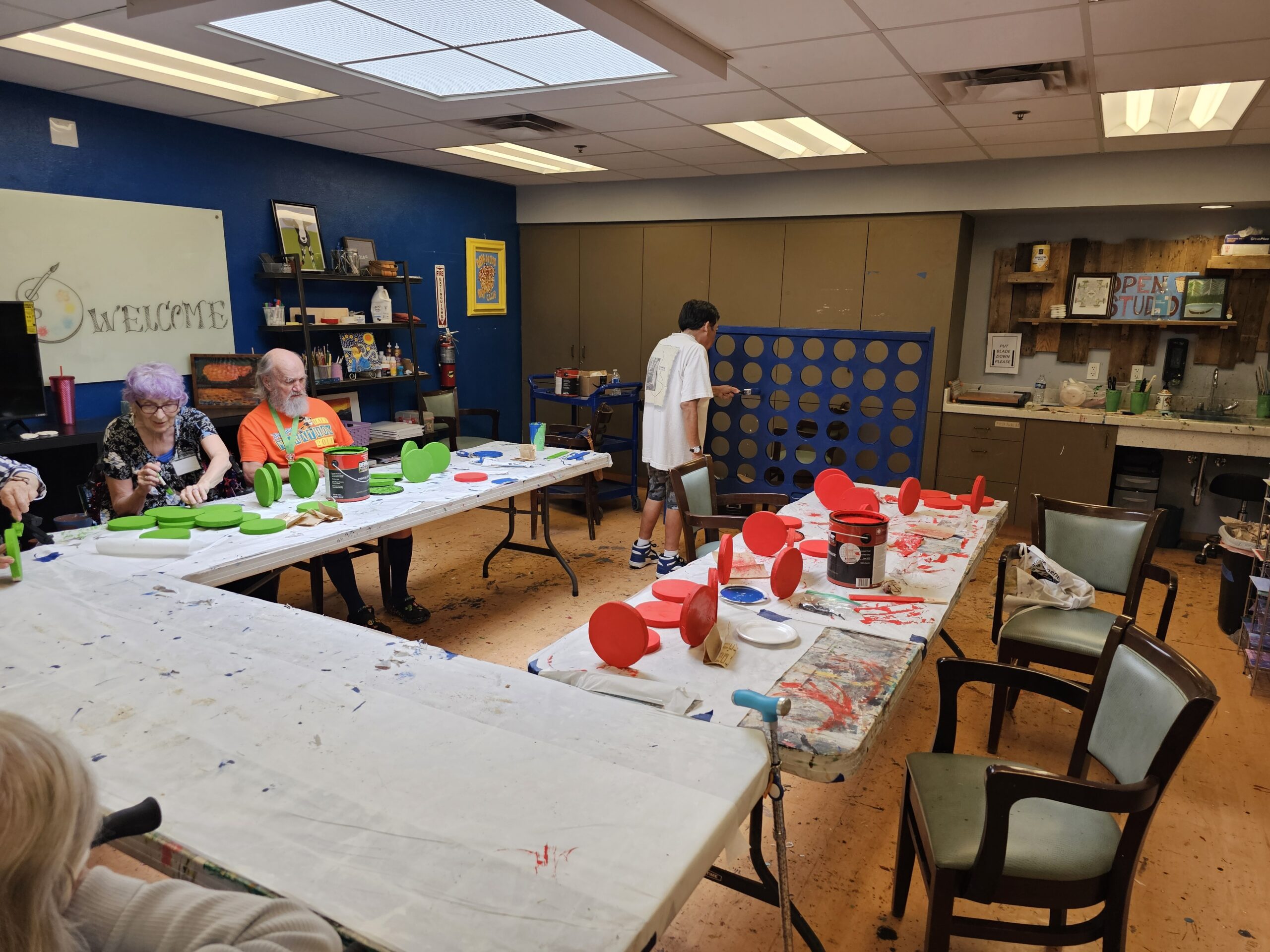 experienced woodworker connects older adults with dementia as a volunteer for Oakwood Creative Care