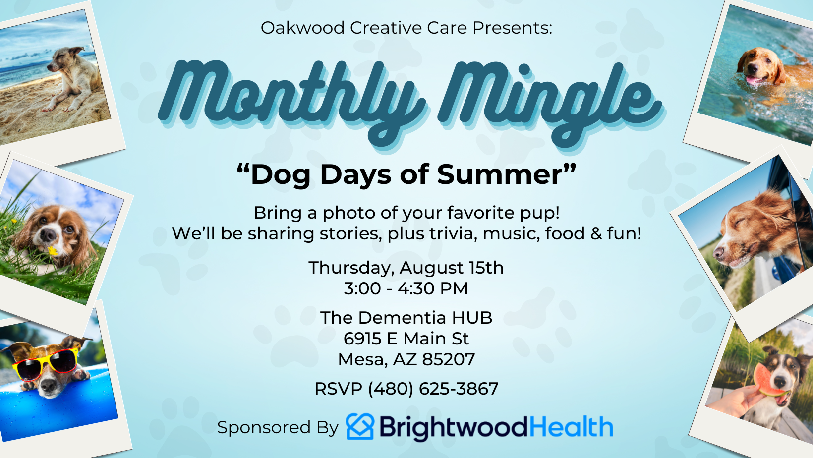 monthly mingle dog days of summer august 2024