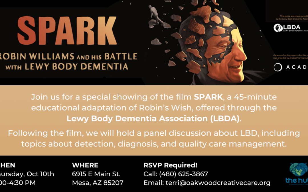 Film Showing: SPARK – Robin Williams and his Battle with Lewy Body Dementia