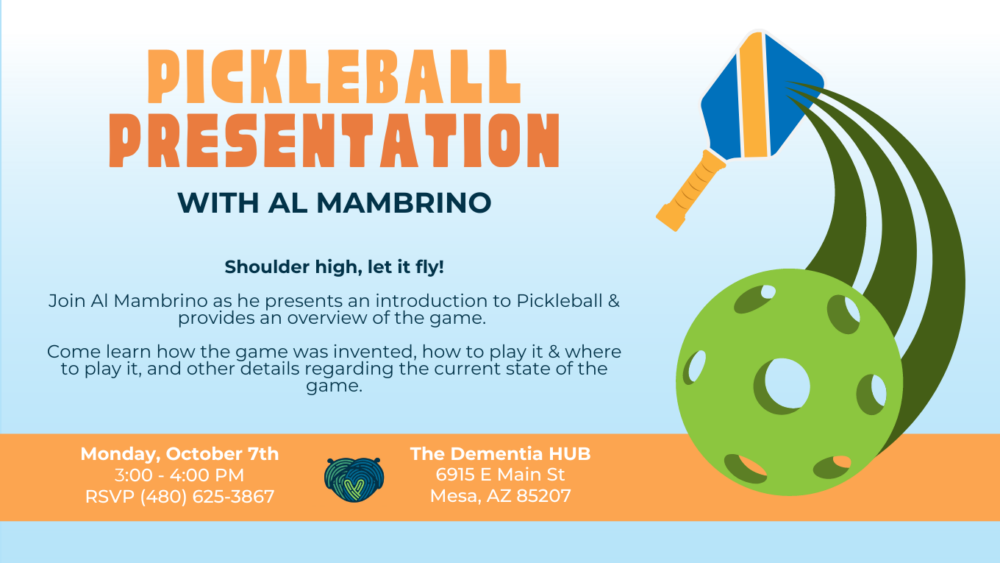 pickleball presentation at the dementia hub