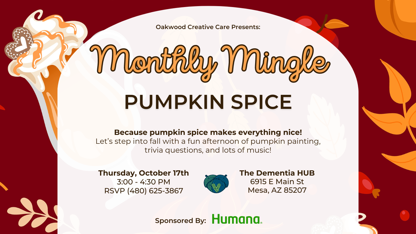 pumpkin spice monthly mingle at the dementia hub sponsored by Humana