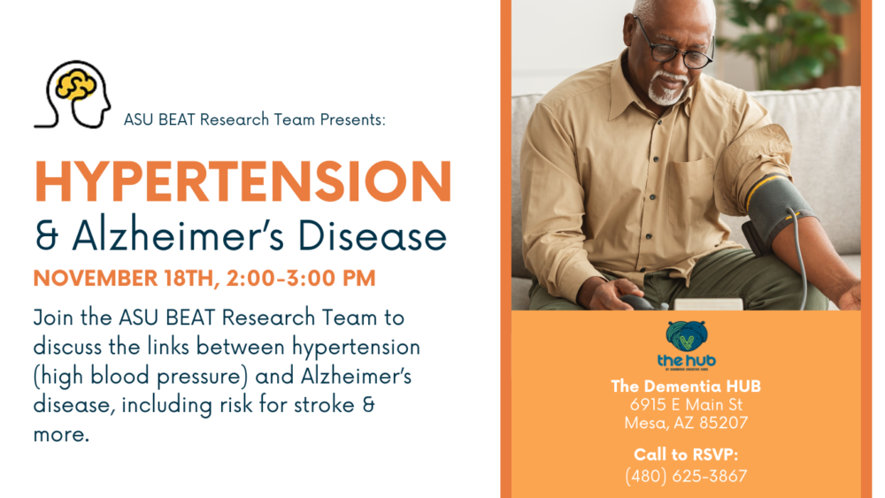 asu beat research team presents alzheimer's and hypertension