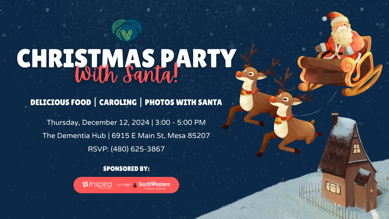 monthly mingle holiday christmas party with santa at the dementia hub